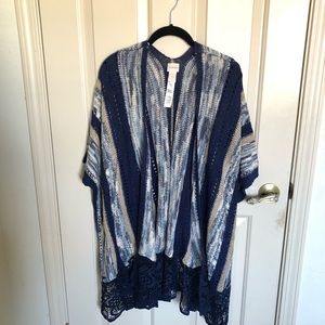 Knitted sweater poncho